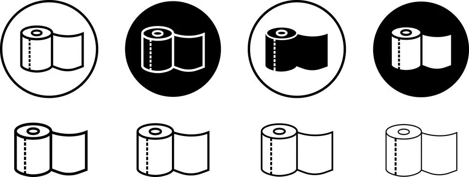 Tissue paper icon set line template illustration Design Stock Illustration