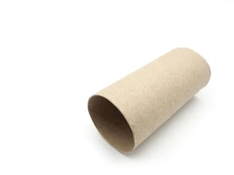 Tissue paper roll core. Empty roll on toilet paper isolated on a white backgr Stock Photos