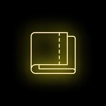 Tissue paper roll outline neon yellow icon Stock Illustration