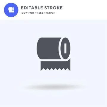 Tissue Roll icon vector, filled flat sign, solid pictogram isolated on white, Stock Illustration