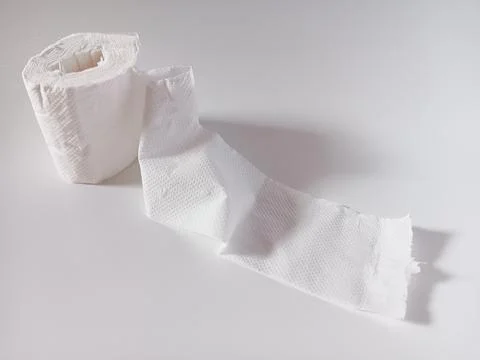 Tissue roll isolated on white background. Stock Photos