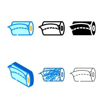 Tissue roll multistyle paper towel color icon vector Stock Illustration