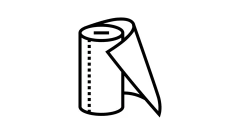 Tissue roll paper towel line icon animation 스톡 동영상 326133933