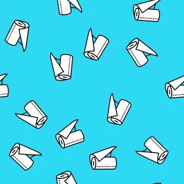 Tissue roll paper towel vector seamless pattern Stock Illustration