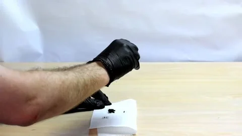 Tissue Trick to Soak Up Extra Ink from Printer Cartridge Stock Footage 319628945