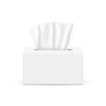 Tissues Box, Isolated on White Background Stock Illustration