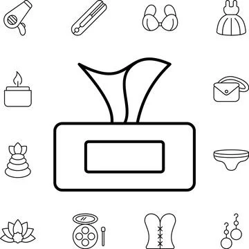 Tissues flat vector icon in beauty pack Illustrazione stock