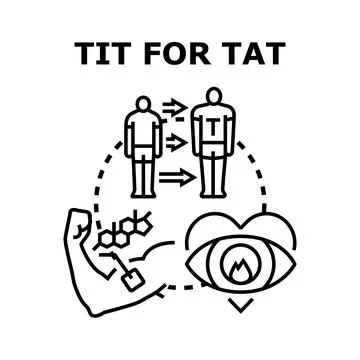 Tit for tat vector concept strategy icon Stock Illustration