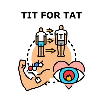 Tit for tat vector concept strategy icon Stock Illustration
