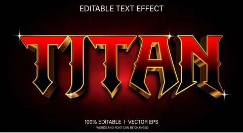 Titan 3d vector text effect with modern style design Stock Illustration