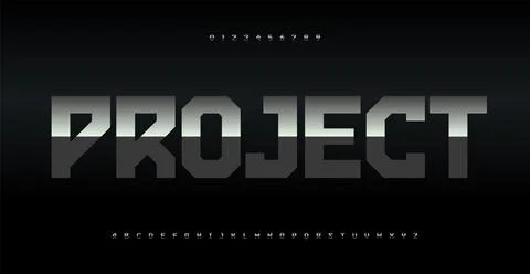 Titan bold alphabet, modular geometric sans serif letters, for urban tech logo Stock Illustration