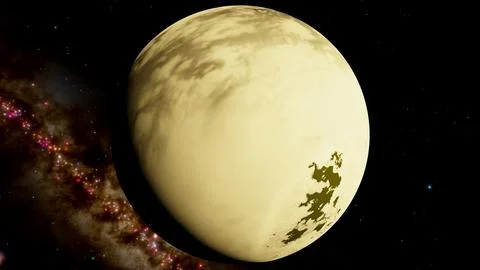 Titan Moon Cloudless Surface and Hydrocarbon Lakes 8K 3D Render 스톡 일러스트