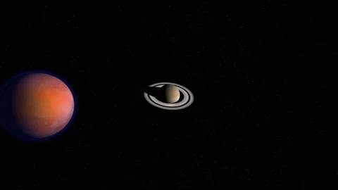 Titan - Saturn flyby extended version Stock Footage 167485536