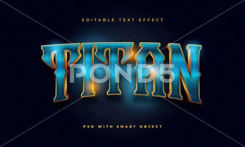 Titan text effect PSD Template