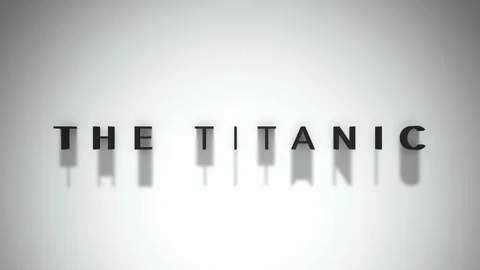 The titanic animated title matte black title placed on a white base layer Stock Footage 301837728