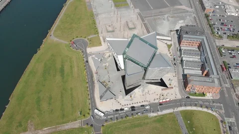 Titanic Belfast Museum Aerial View | Stock Video | Pond5