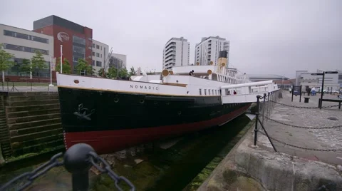 Titanic Belfast Museum. SS Nomadic Stock Footage 65049833