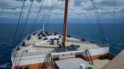 Titanic Bow Deck Stock Illustration