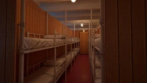 Titanic Crew Bunks Sleeping Quarters Stock Illustration