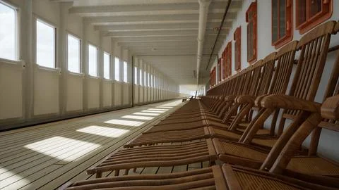 Titanic Deck and Chairs Stock Illustration