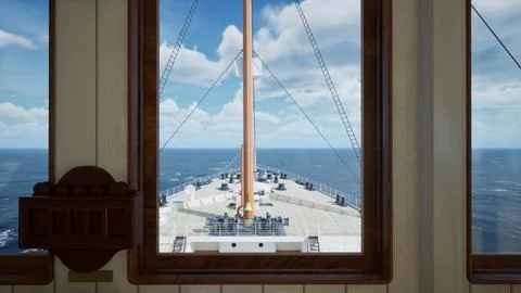 Titanic Fore Deck Bridge Stock Illustration