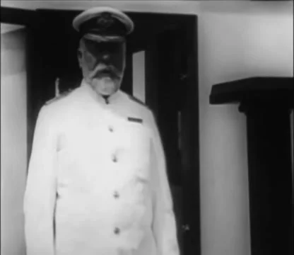 Titanic Original Historical Cleaned 2 - Captain Smith On Deck Of RMS Olympi Video stock 36126255