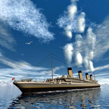 Titanic ship - 3D render Stock Illustration