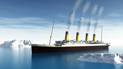 Titanic ship - 3D render Stock Illustration