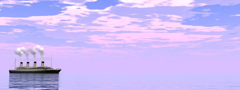 Titanic ship - 3D render Stock Illustration