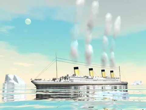 Titanic ship cruise - 3D render Stock Illustration