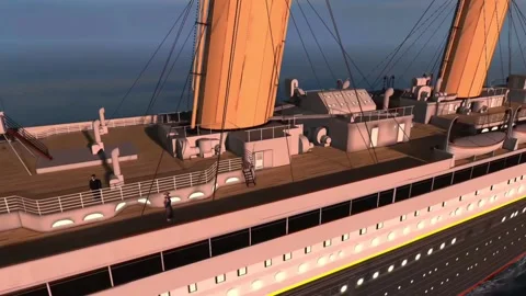 Titanic ship in ocean Stock Footage 274389532