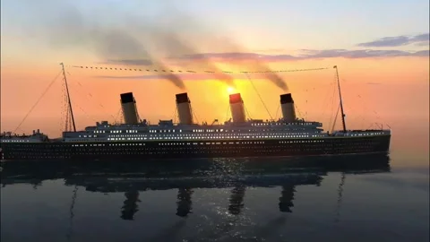 Titanic ship in ocean Stock Footage 280081885