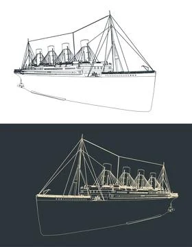 Titanic sketches Illustrazione stock