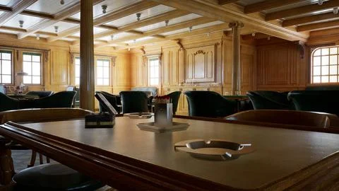 Titanic Smoke Room Second Class Table Props Stock Illustration