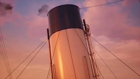Titanic Smokestack Stock Illustration