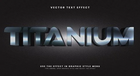 Titanium 3d editable text effect Template Illustrazione stock