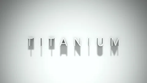 Titanium 3D title animation with shadows on a white background Stock Footage 297382657