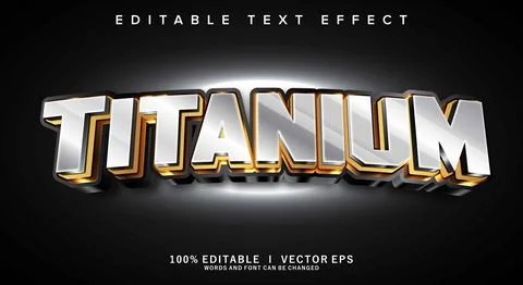 Titanium 3d vector text effect with modern style design Stock Illustration