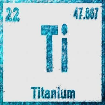 Titanium Chemical Element Blue on White Stock Illustration