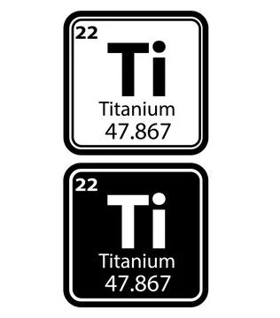 Titanium chemical element periodic table icon. Titanium chemical element Stock Illustration
