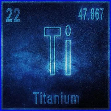 Titanium chemical element, Sign with atomic number and atomic weight Stock Photos