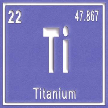 Titanium chemical element, Sign with atomic number and atomic weight Titan... Stock Photos