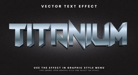 Titanium editable text effect Template Stock Illustration