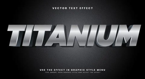 Titanium editable text effect Template Stock Illustration