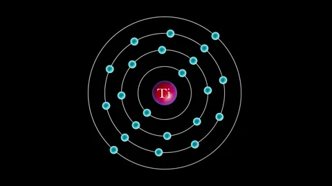 Titanium with electrons revolving around the atom Stock Footage 271183826