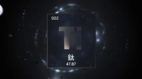 Titanium as Element 22 of the Periodic Table 3D animation on silver background 스톡 동영상 126459951