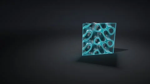Titanium Gyroid Lattice Cube Rotating With Scan Plane Seamless Loop Vídeos de archivo 347126598