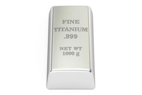 Titanium ingot, 3D rendering Illustrazione stock
