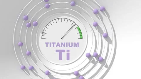 Titanium level abstract scale. Value measuring. Nuclear science concept. Atom Stock Footage 319926792