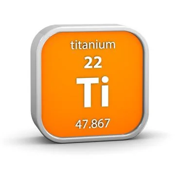 Titanium material sign Stock-Fotos